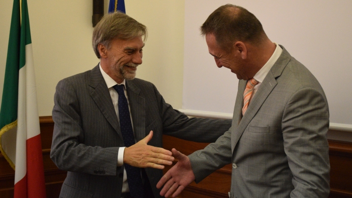 Minister Delrio and Slovak Minister Brecely