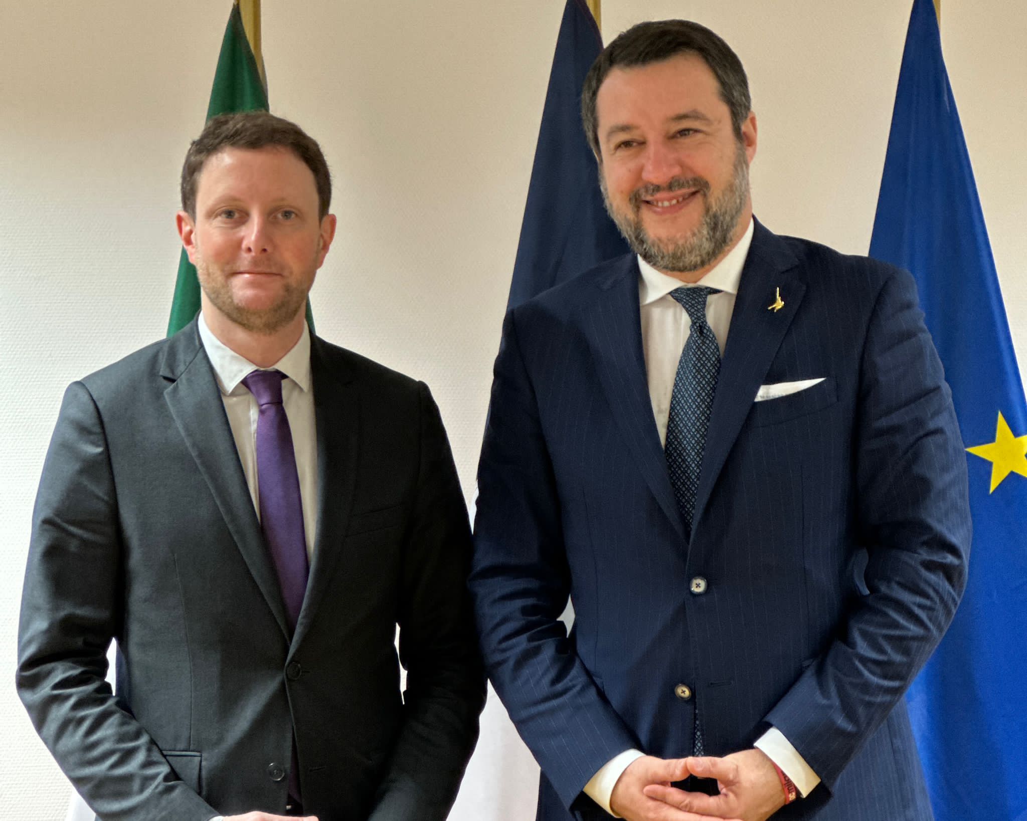 Salvini con il Ministro Francese Beaune