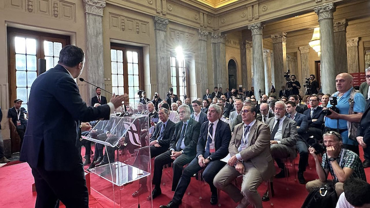 "Il ministro Salvini alla presentazione della "FS Security Academy" a Milano"