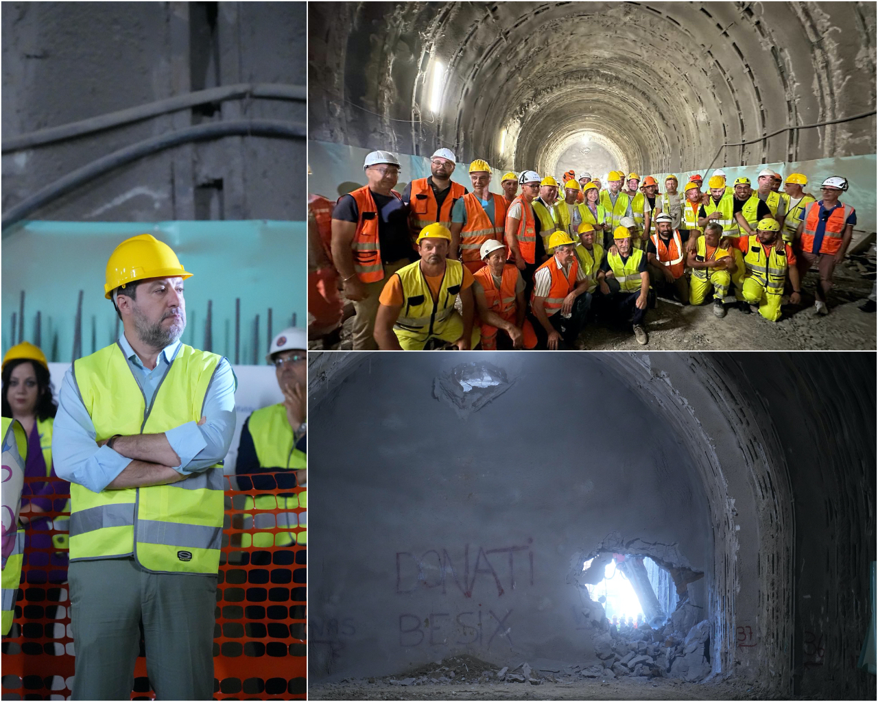 ""Foto con il ministro Salvini e gli operatori della galleria Picchiarella in azione""