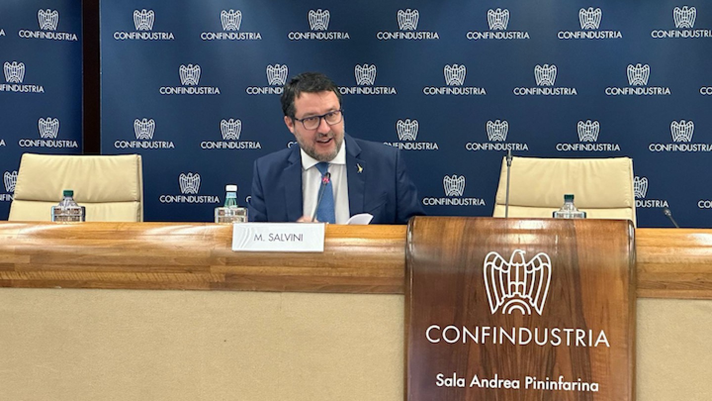 Il ministro Salvini al convegno di Confindustria, "Industria, Trasporti, Logistica e Infrastrutture: INSIEME per la competitività del Paese"