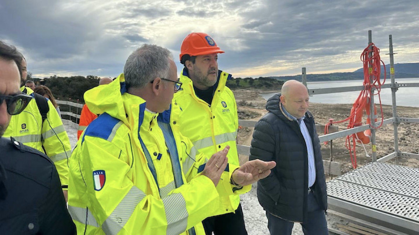 Sopralluogo del ministro Salvini al "Ponte Diana" della SS 392