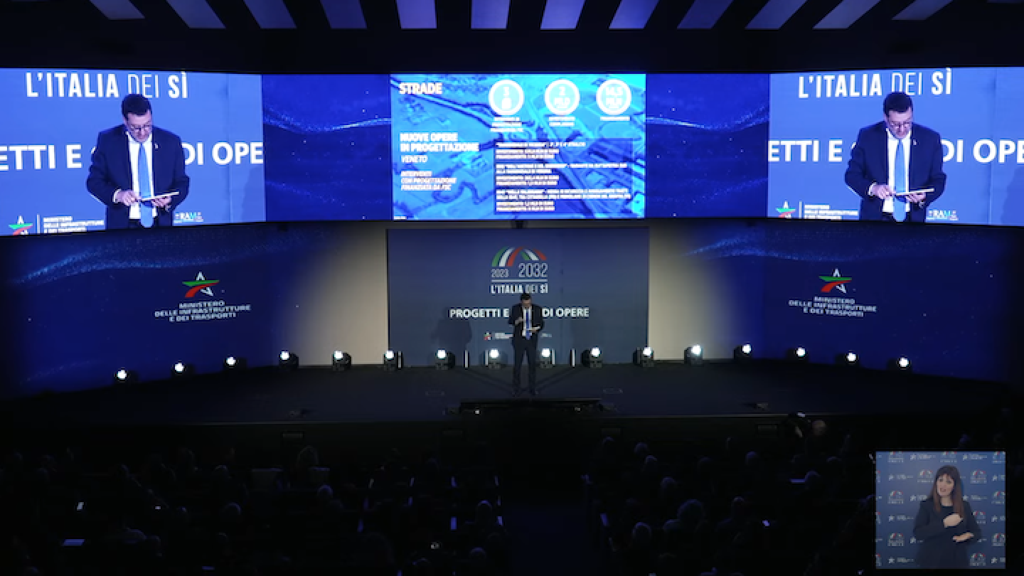 Padova, il ministro Salvini illustra le grandi opere e i progetti del Mit