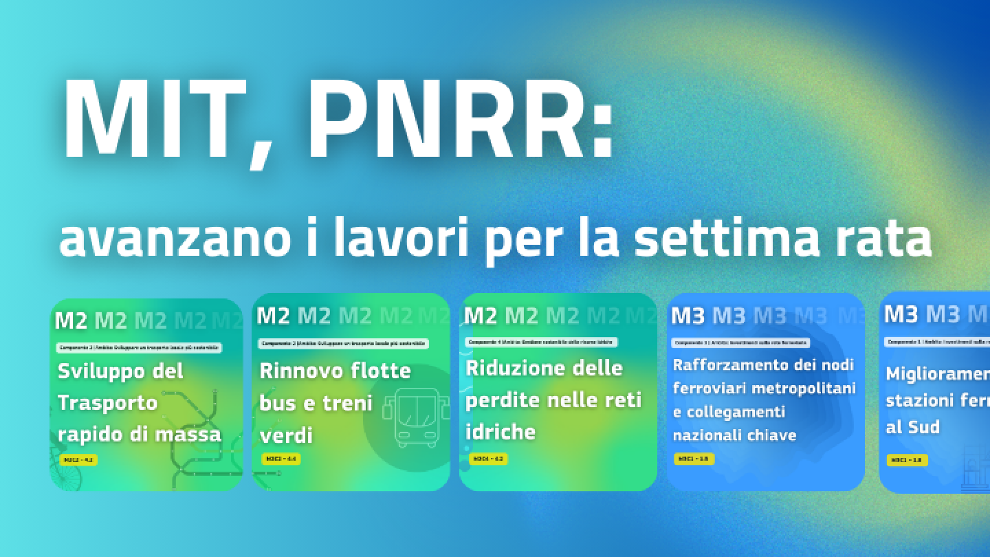 Copertina: MIT - PNRR, avanzano i lavori per la settima rata