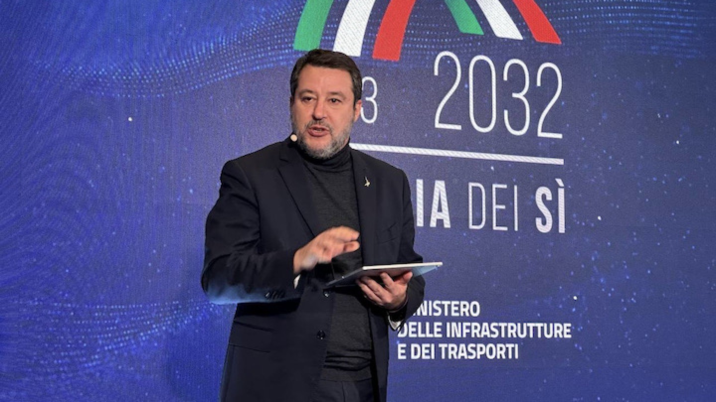 Il ministro delle Infrastrutture e dei Trasporti Matteo Salvini a Trieste