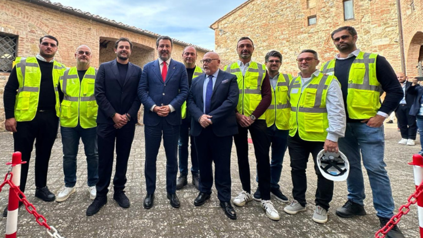 Ministro Matteo Salvini a Sociville in provincia di Siena località Filetta