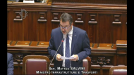 Il ministro Matteo Salvini al question time Camera dei Deputati